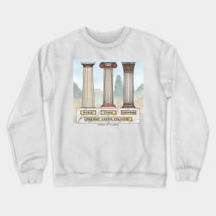 Polychrome Ancient Greek Column orders - with watercolour background Crewneck Sweatshirt